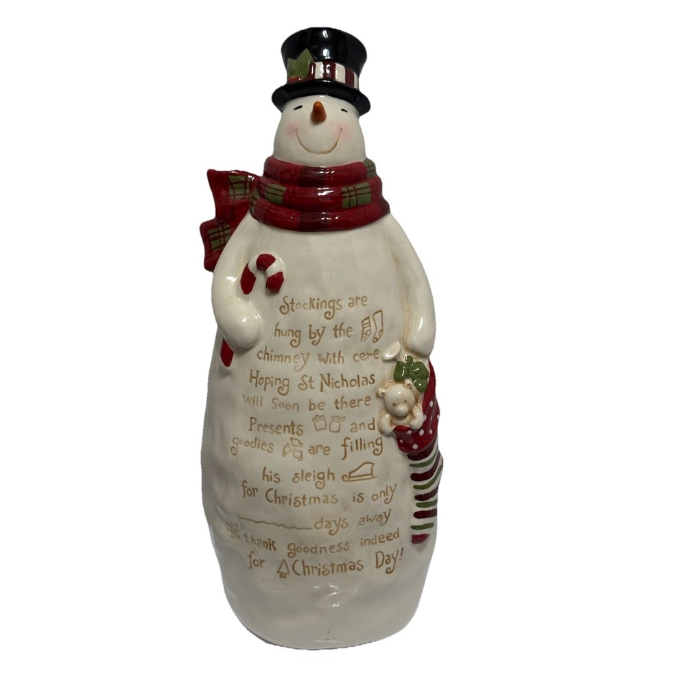 Rare‎ Ceramic Snowman Floral Arrangement  Insert For Centerpiece Christmas Decor
